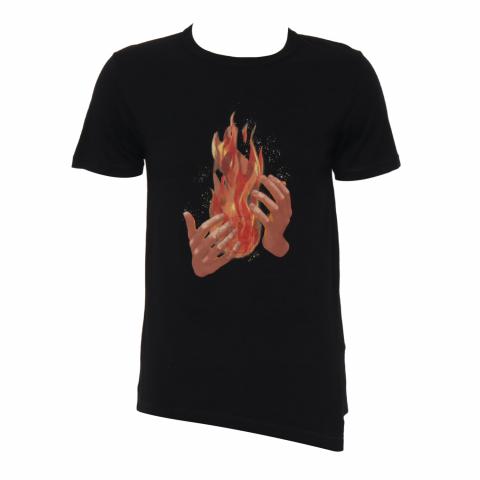 Sell Off-White Diagonal Fire Spliced T-Shirt - Black | HuntStreet.com